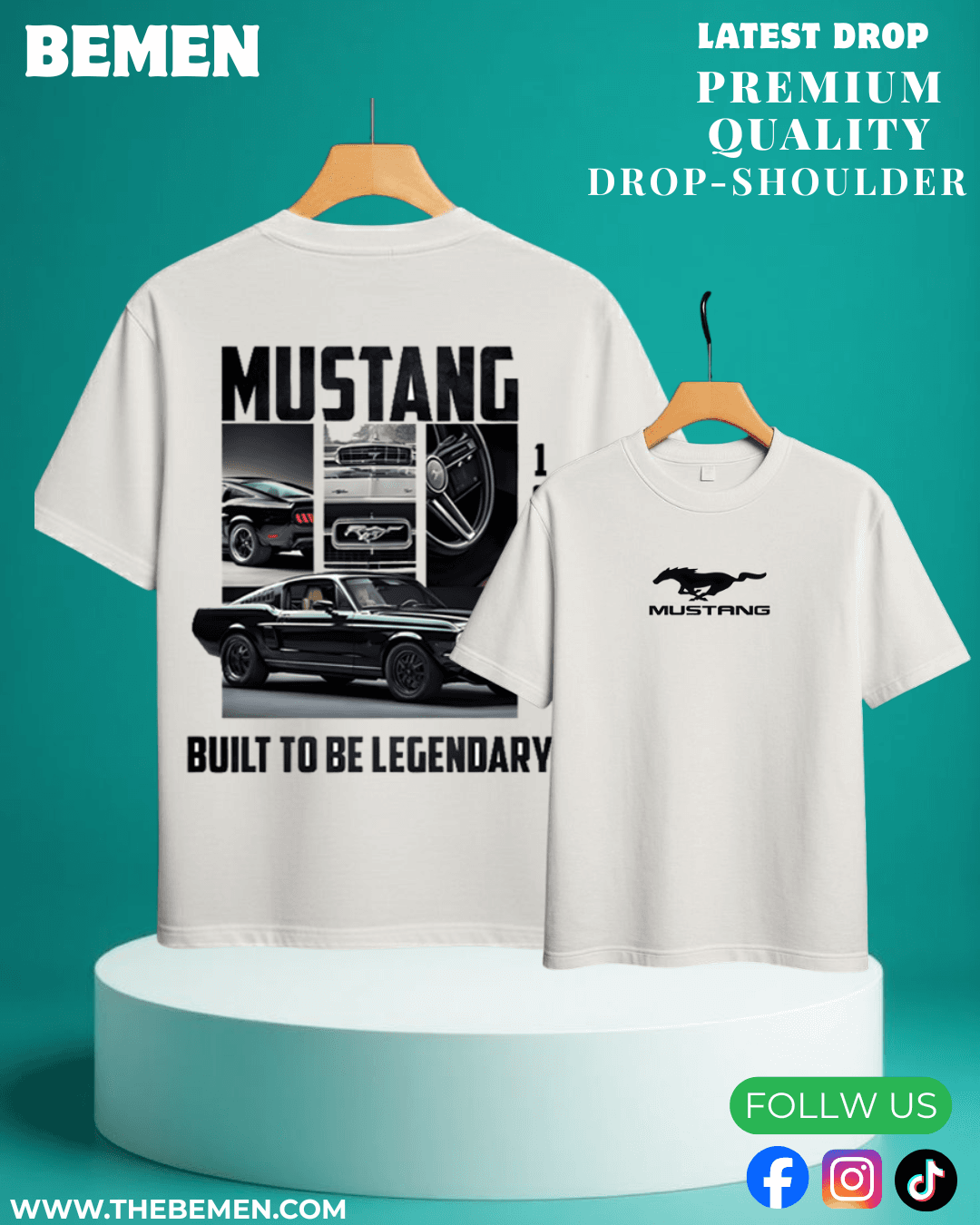 Mustang "Built to be Legendary" Drop-Shoulder Tee