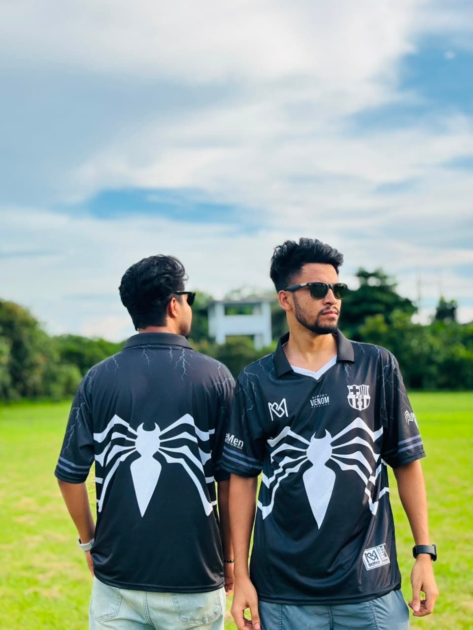 Venom Edition Black & White Graphic Polo Jersey